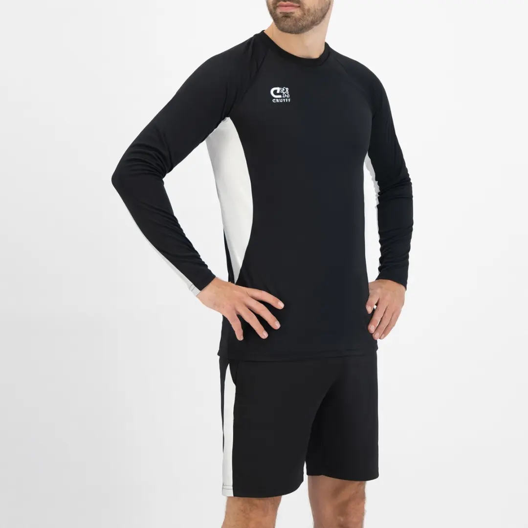 Cruyff Turn Tech LS Shirt Heren - Maat M - Zwart/Wit