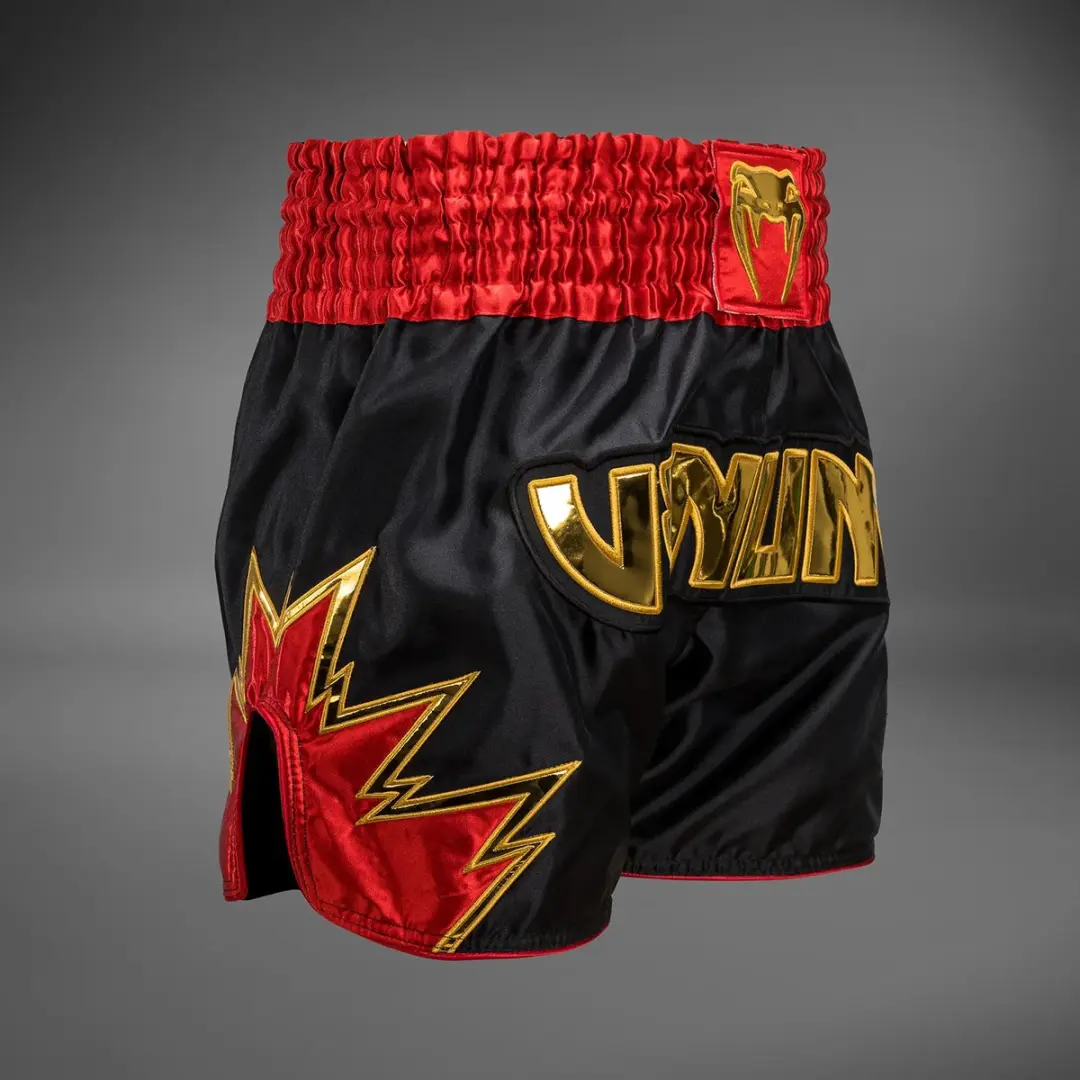 Venum Inferno Muay Thai Shorts - Maat L - Zwart/Goud/Rood