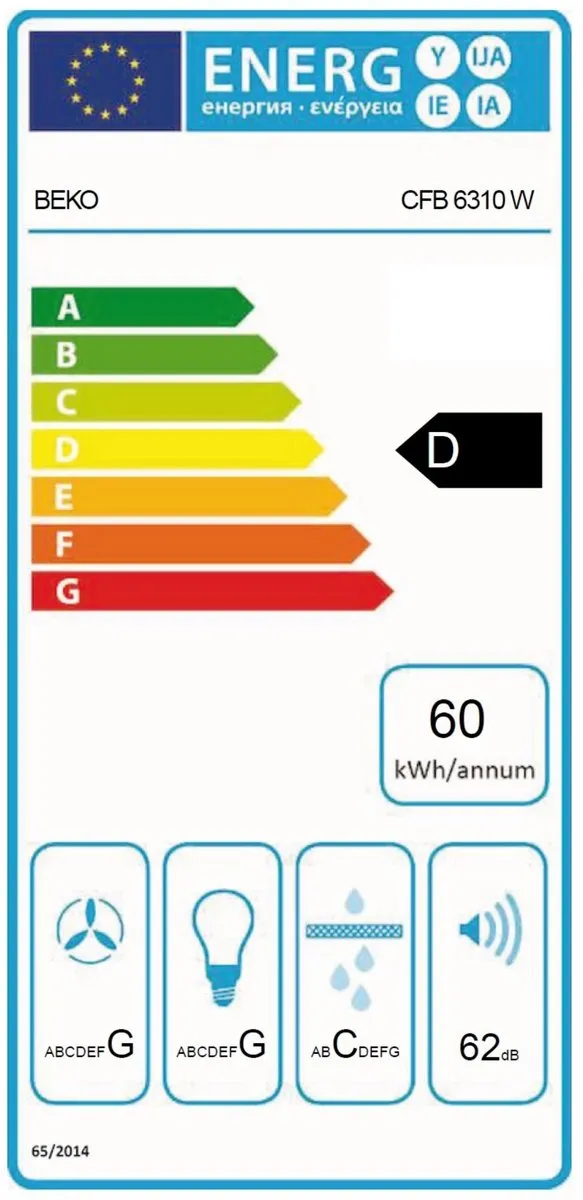 Beko CFB 6310 W Afzuigkap - 205 m³/u - 3 standen