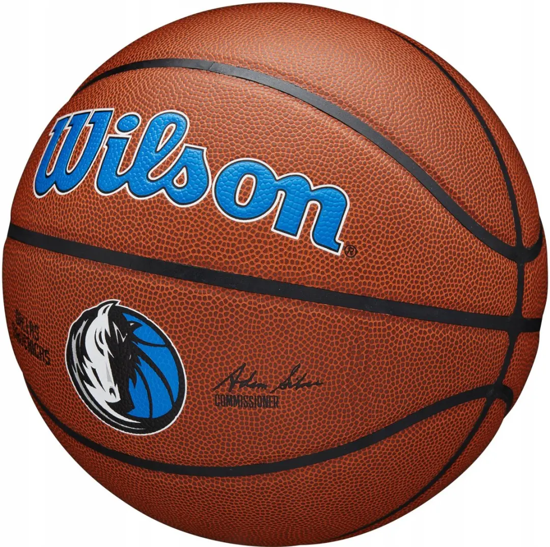 Wilson NBA Team Alliance Dallas Mavericks Basketbal Maat 5 - Blauw - afbeelding 6 van 6