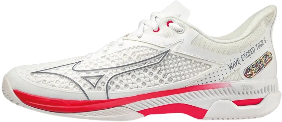 Mizuno Wave Exceed Tour 5 Clay Tennisschoenen - Dames 38.5 - Wit/Rood/Zilver