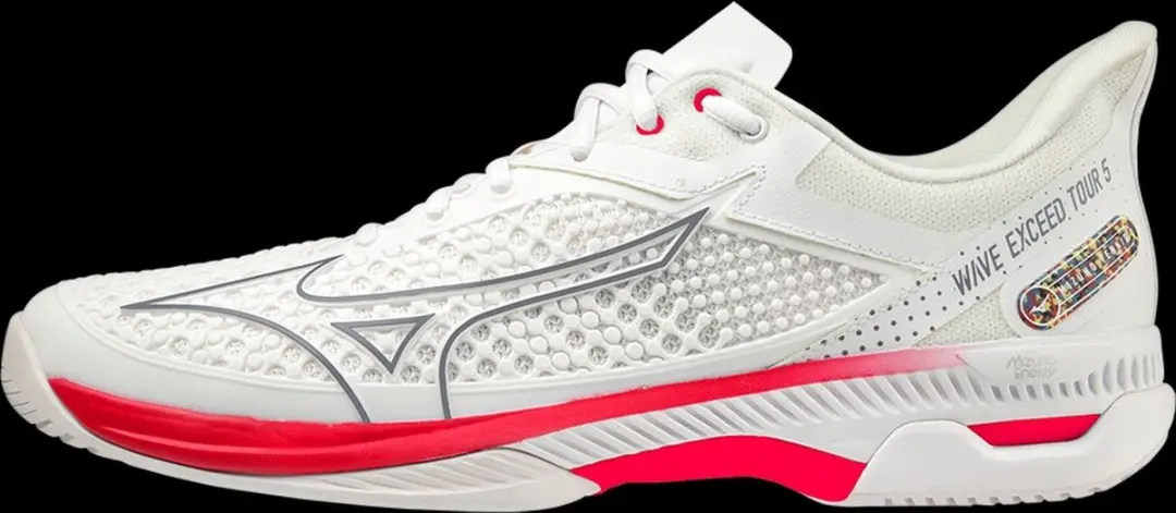 Mizuno Wave Exceed Tour 5 Clay Tennisschoenen - Dames 38.5 - Wit/Rood/Zilver