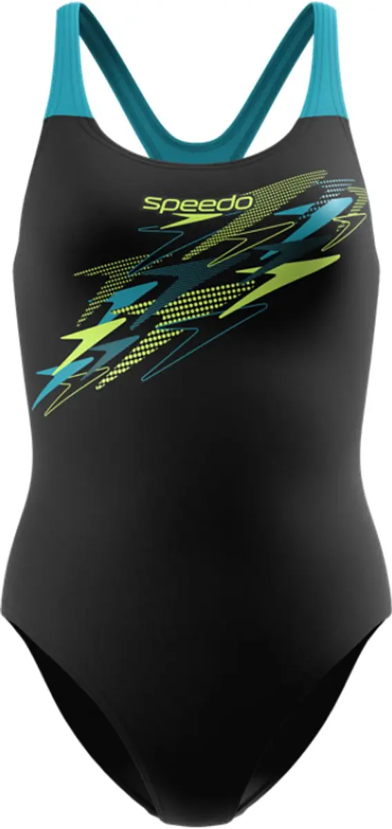Speedo Medley Logo Medalist Badpak Dames 36 - Zwart/Groen