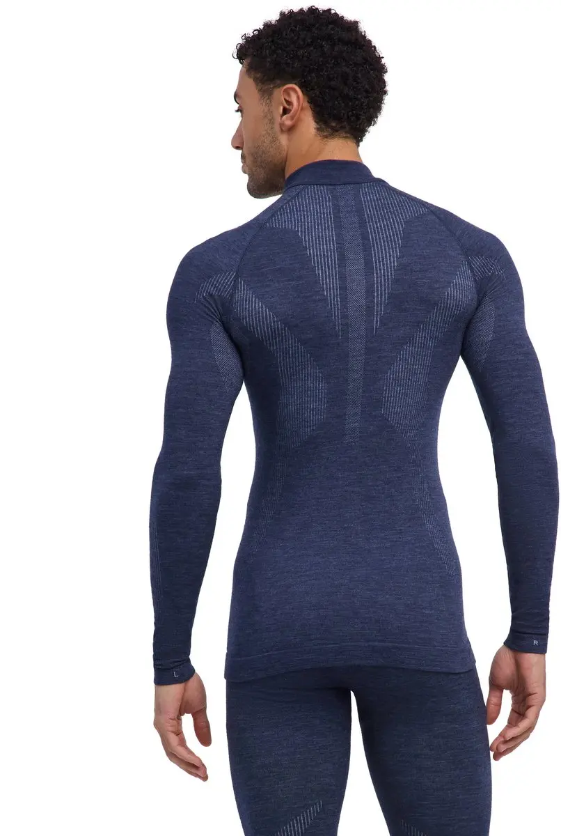 Falke Wool-Tech Zip Neck Shirt - Blauw - S