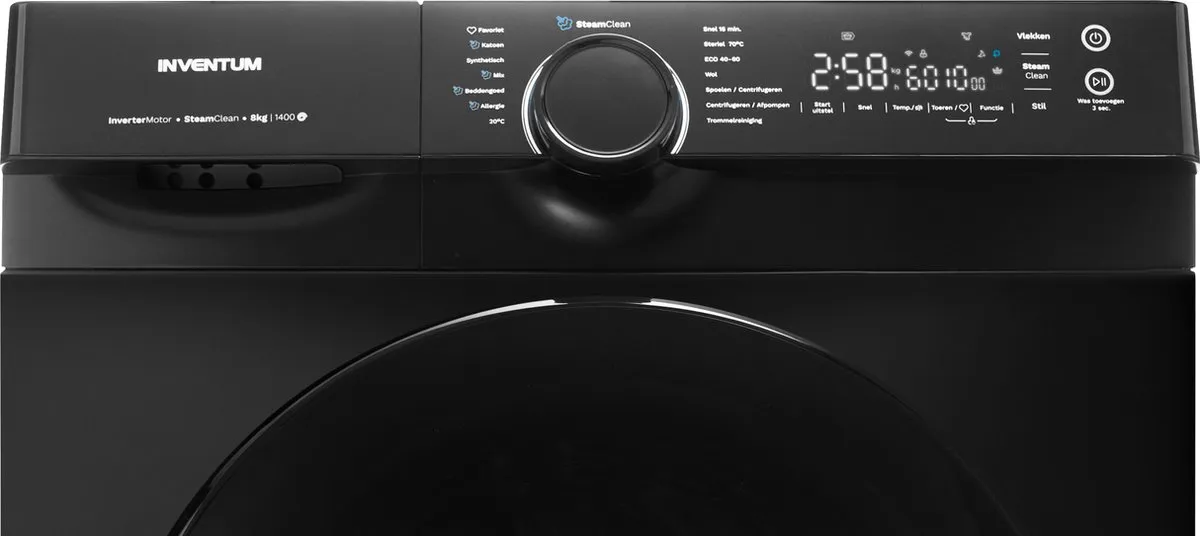 Inventum VWM8010B Wasmachine 8kg - 14 Programma's - Zwart - afbeelding 6 van 6