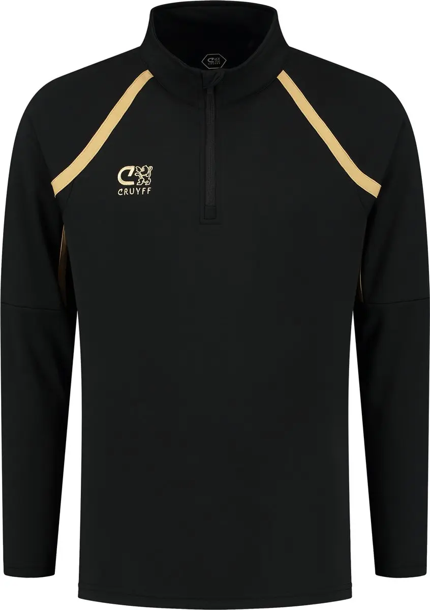 Cruyff Turn Tech Half Zip Trainingssweater Heren S - Zwart/Goud