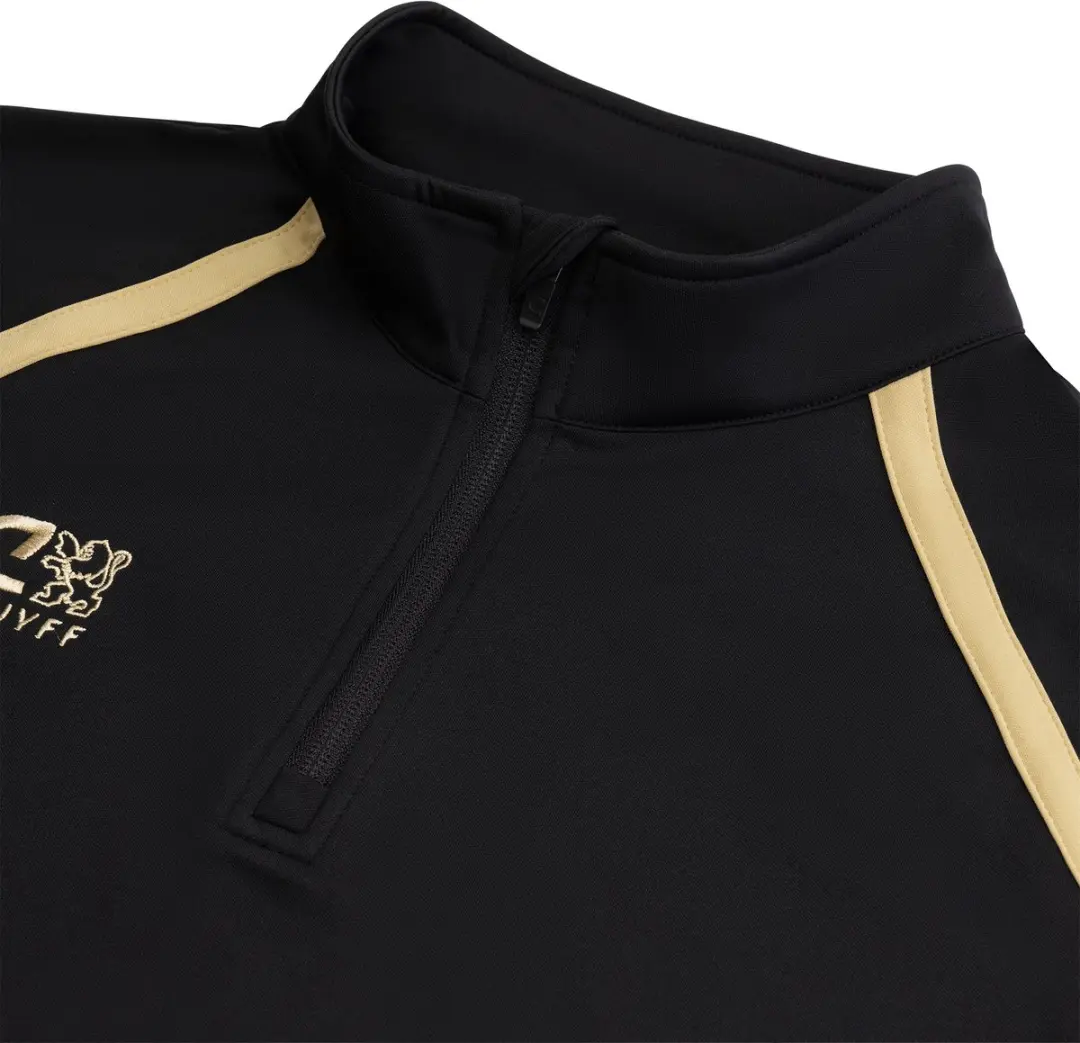 Cruyff Turn Tech Half Zip Trainingssweater Heren S - Zwart/Goud - afbeelding 6 van 6