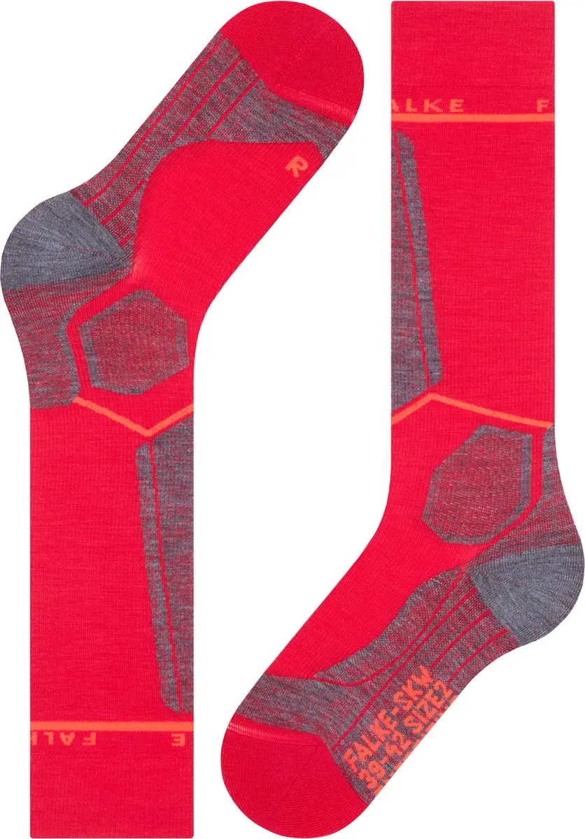 Falke SK Wool Compressie Skisokken Dames - Rood - Maat 39-42