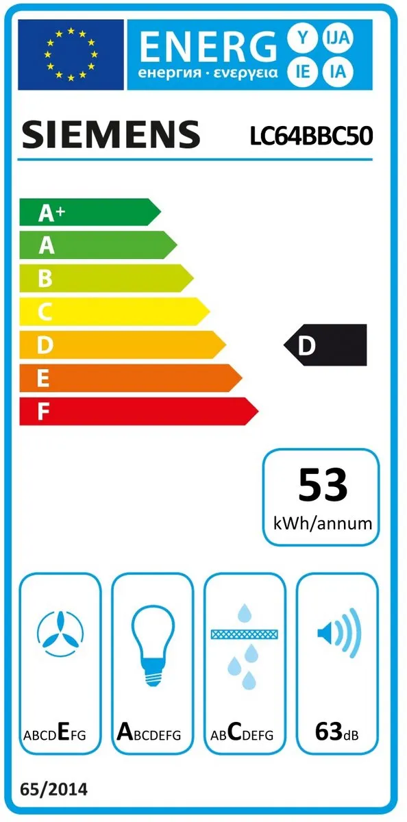 Siemens LC64BBC50 iQ100 Afzuigkap 60cm - Inox