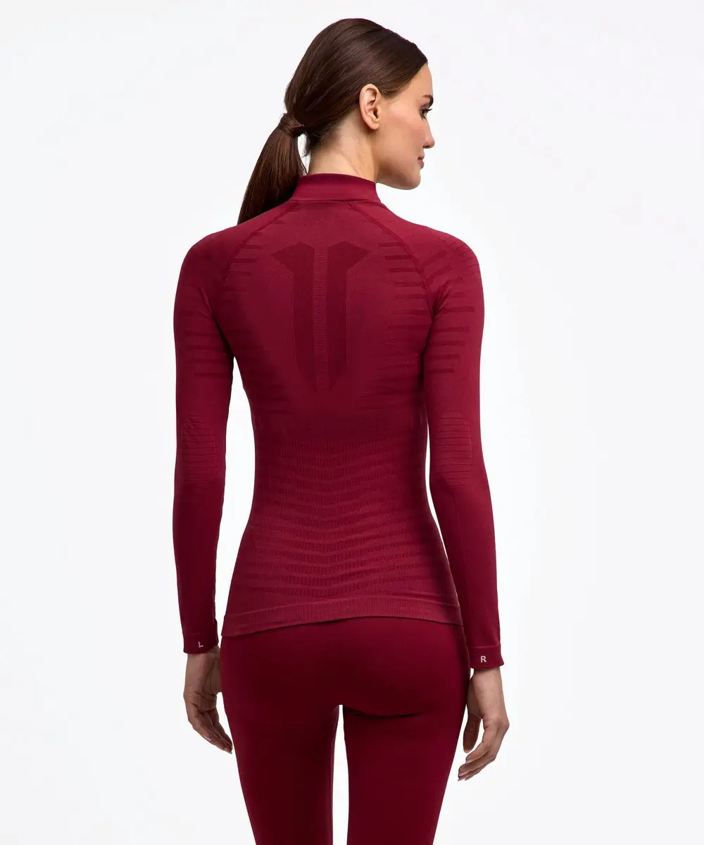 Falke Damen Maximum Warm High Neck Shirt - S - Rood