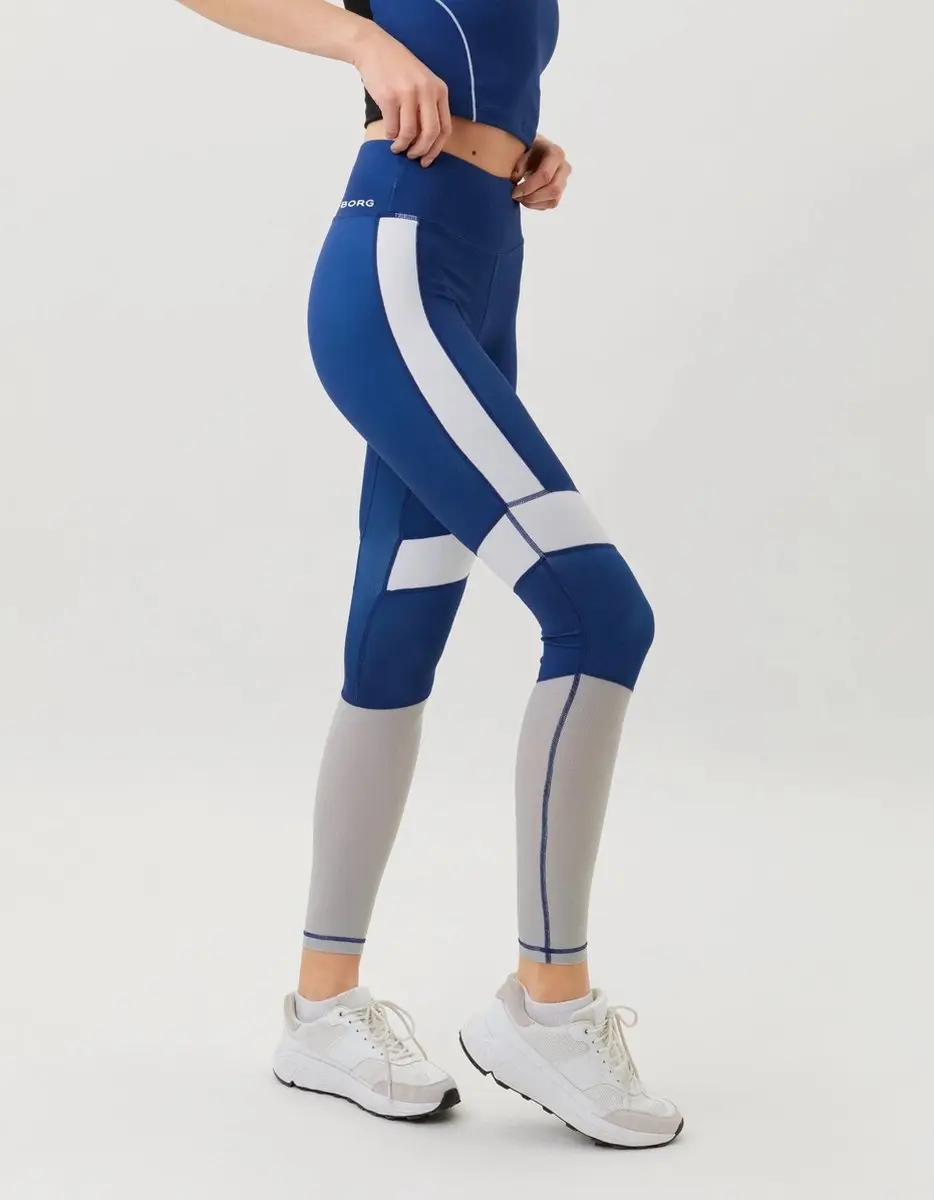 Björn Borg Borg High Waist Tights 42 - Blauw/Grijs/Multicolor