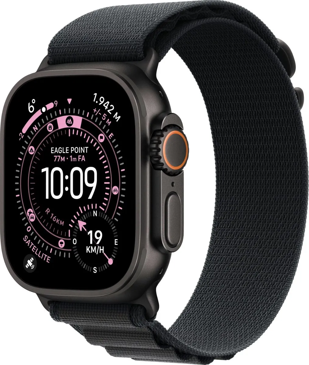 Apple Watch Ultra 3 49mm - Zwart Titanium - Black Alpine