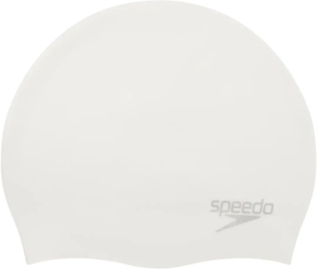 Speedo Plain Moulded Silicone Cap - Wit/Zilver