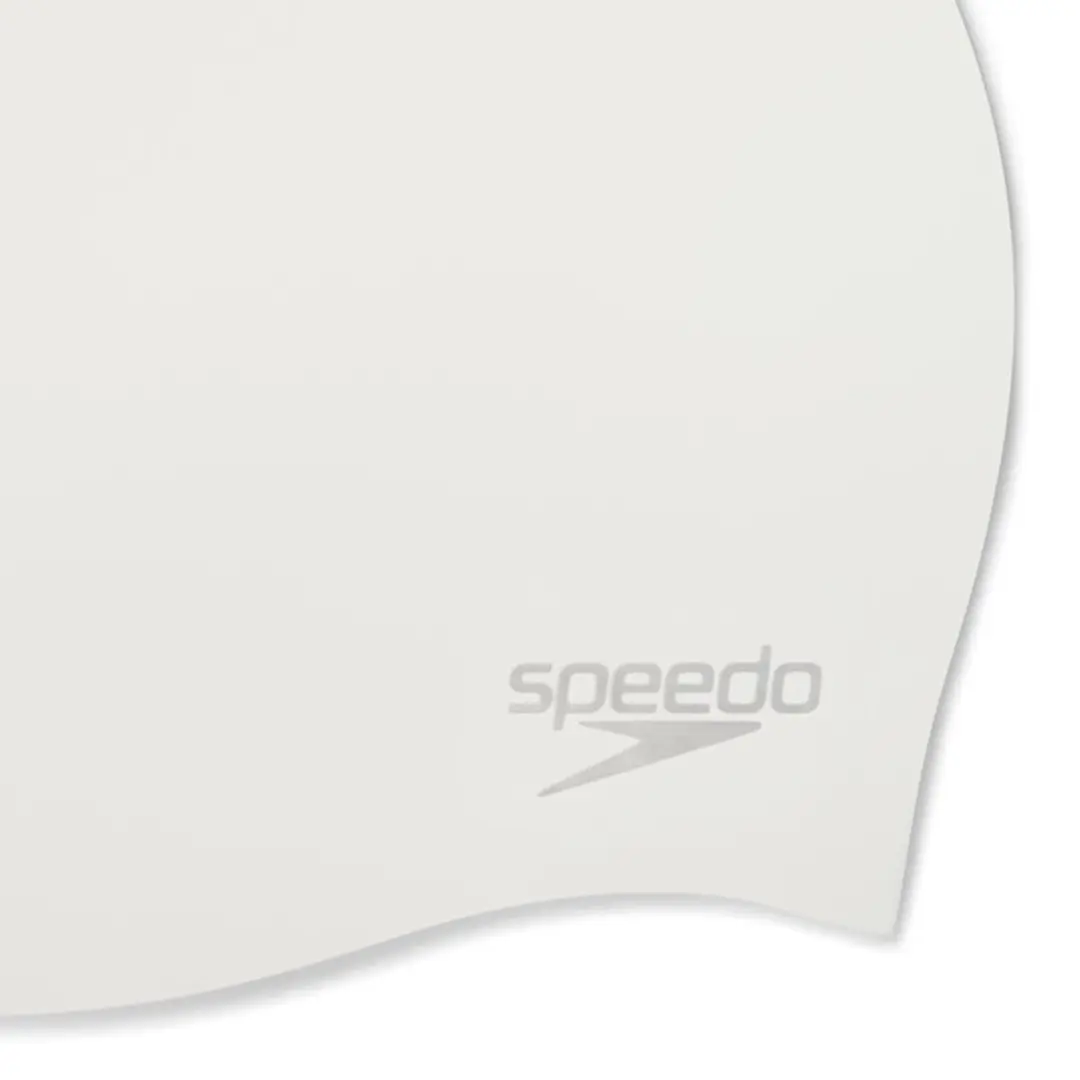 Speedo Plain Moulded Silicone Cap - Wit/Zilver