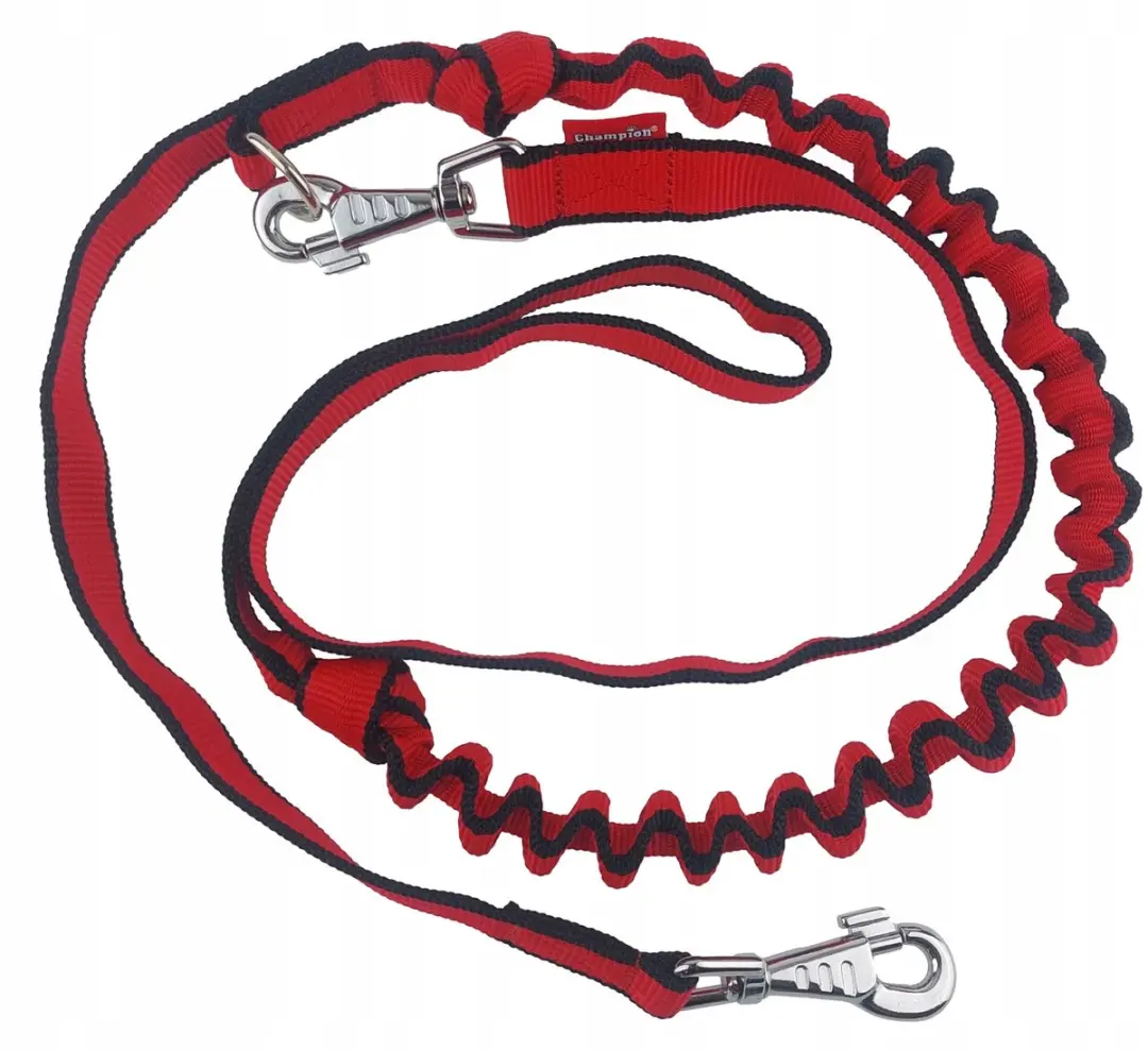 Champion Hondenlijn Schokdemper 250cm - Rood/Zwart