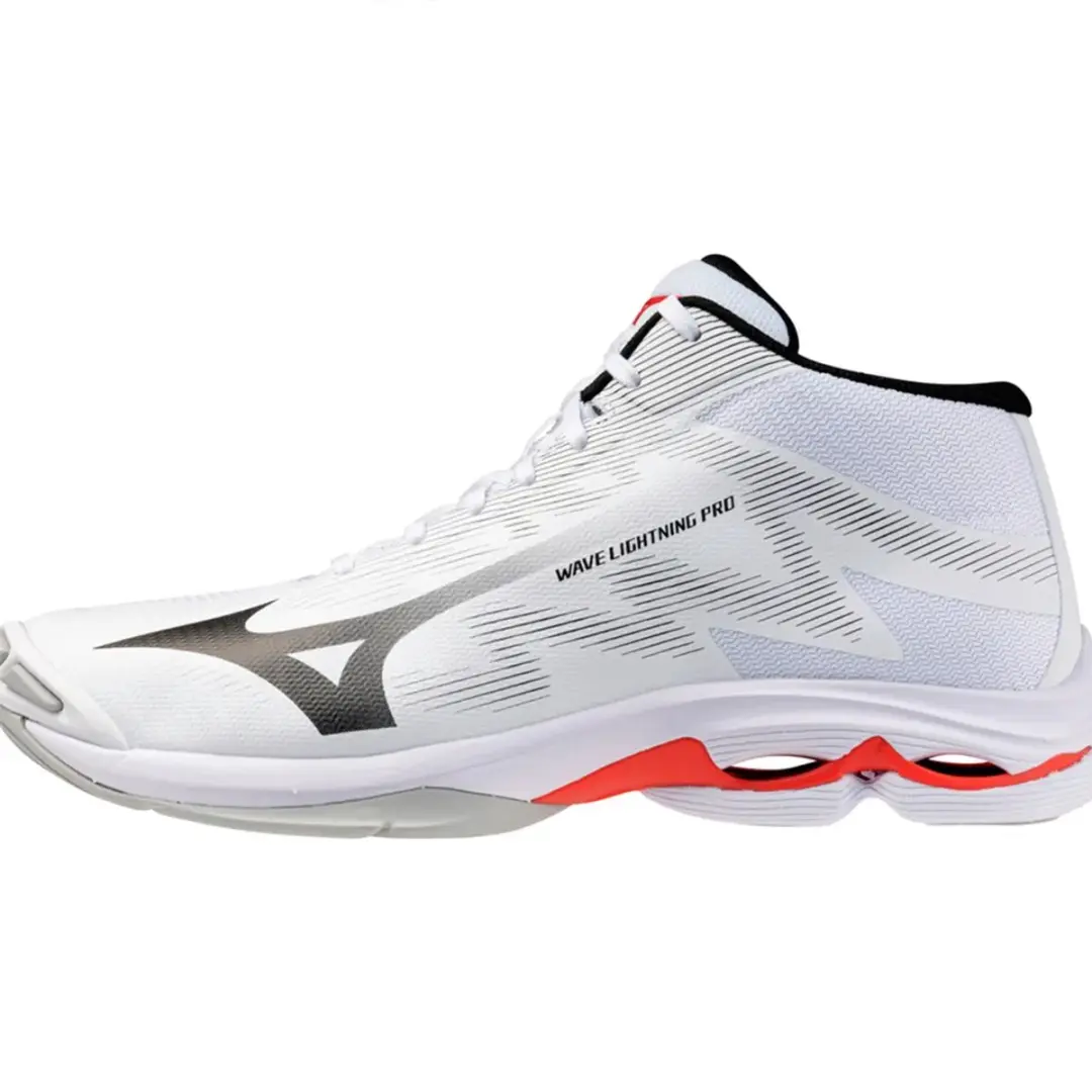 Mizuno Wave Lightning Pro Mid Indoor Schoenen - EU 38 - Wit/Zwart/Rood