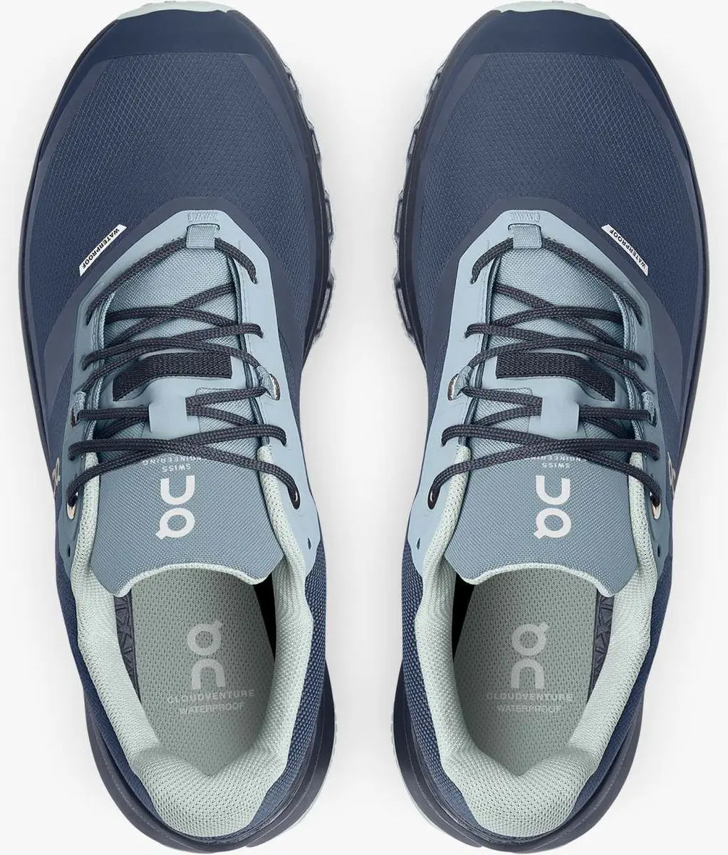 ON Cloudventure Waterproof Dames Trailhardloopschoenen - 41 - Zwart/blauw