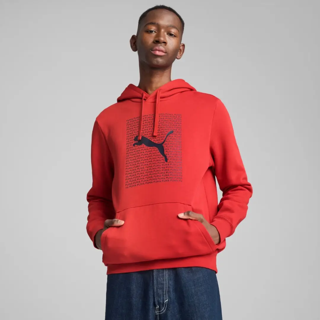 PUMA Ess Logo Lab Hoodie FL Heren - Rood M