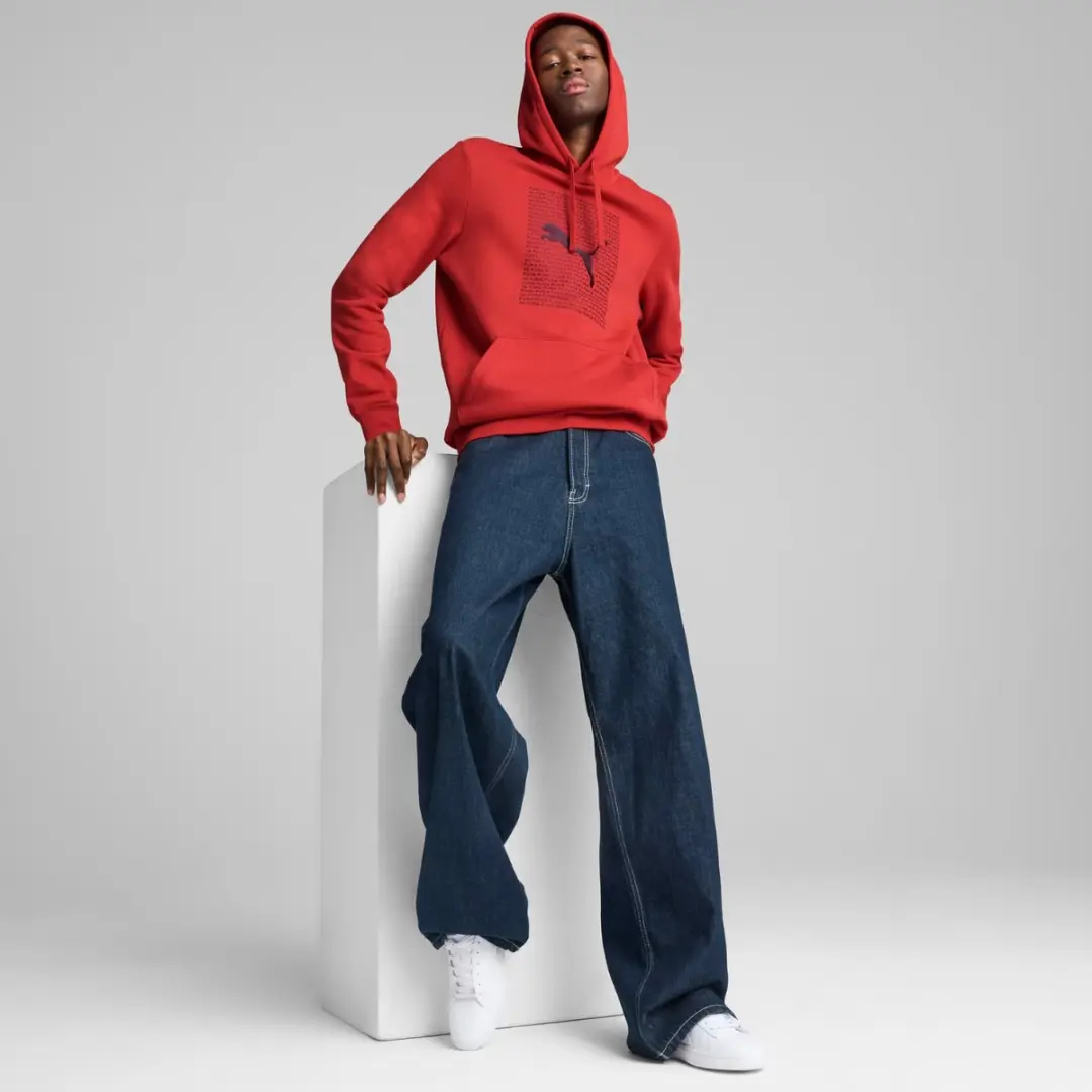PUMA Ess Logo Lab Hoodie FL Heren - Rood M