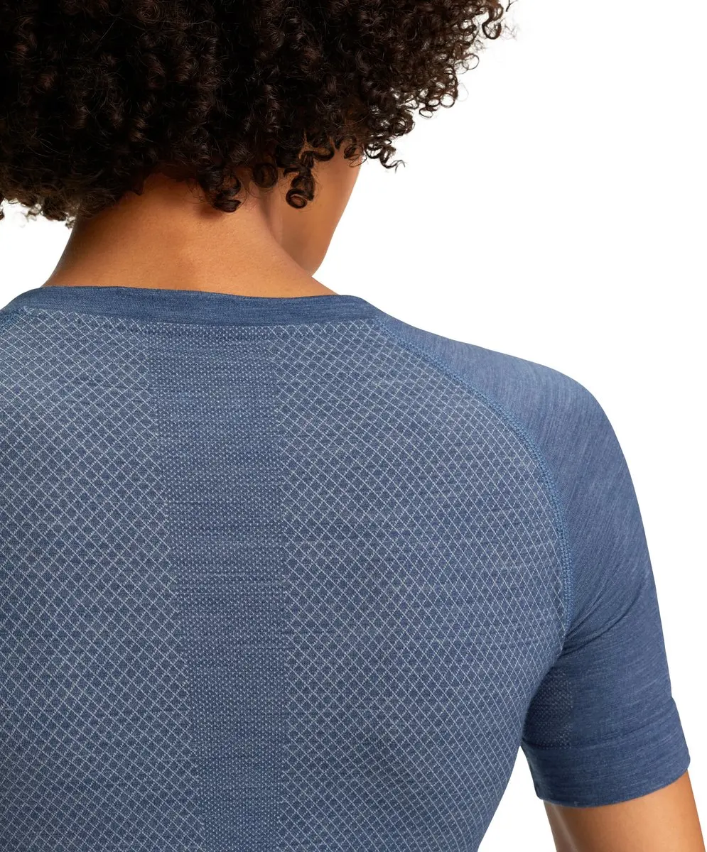 Falke Wool-Tech Light V-Neck Shirt - Dames - XS - Blauw