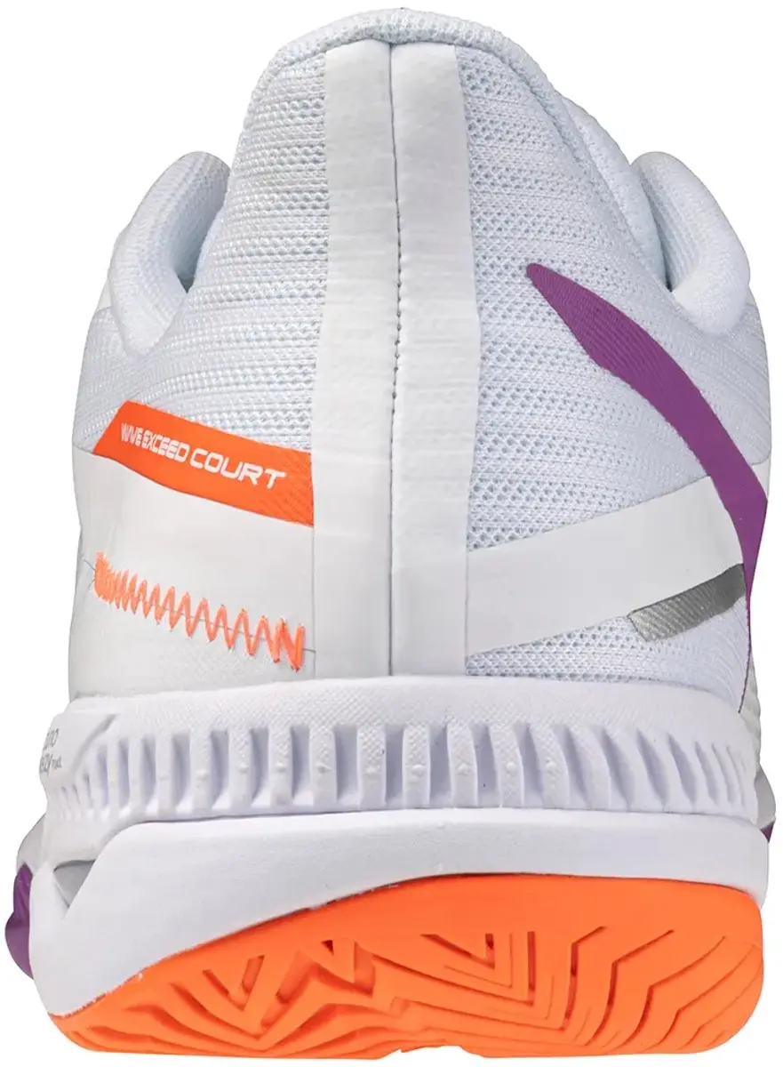 Mizuno Wave Exceed Court Schoenen 38 - Wit/Dahlia/Lava Orange