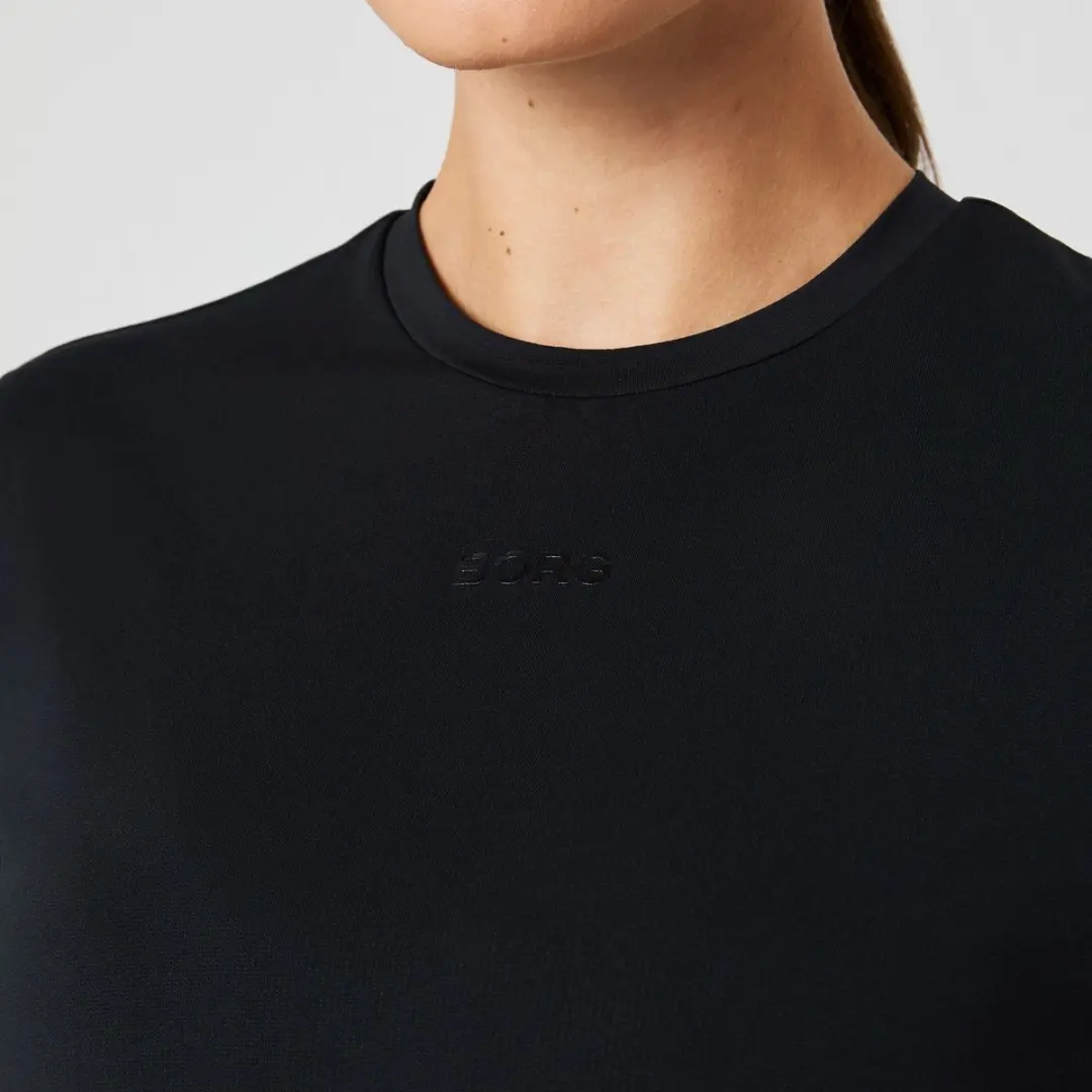 Björn Borg Dames Sportshirt Korte Mouwen - Gerecycled Polyester - Zwart L