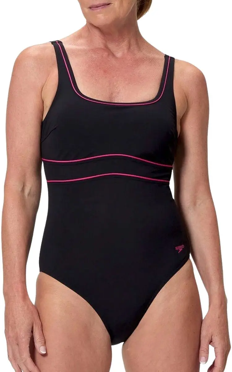 Speedo Solid Contour Eclipse 1P Wedstrijdbadpak Dames - 38 - Zwart