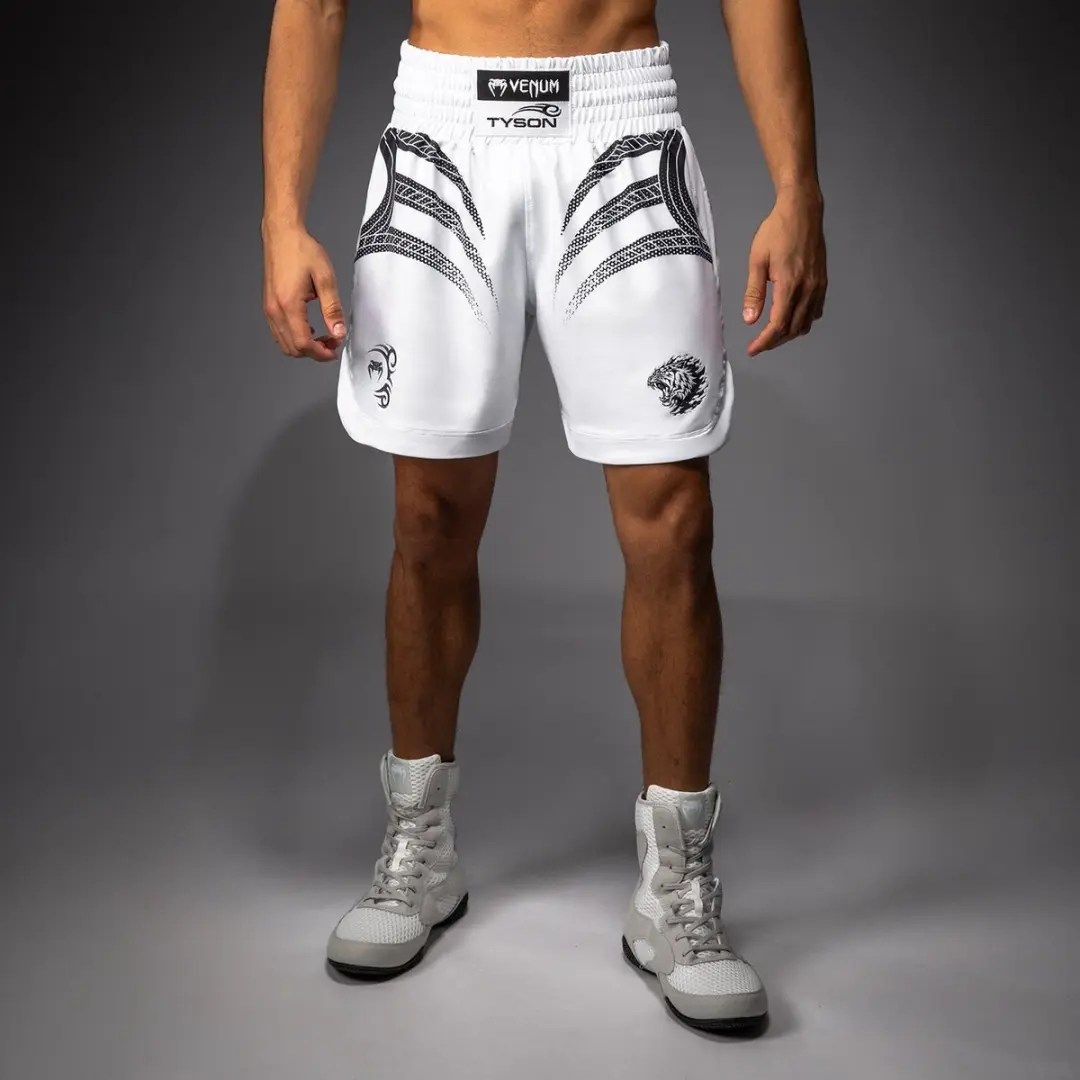 Venum Mike Tyson Tiger Boksbroek Optisch Wit/Diep Zwart XXL