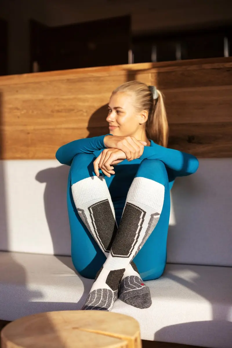 Falke SK1 Dames Skisokken - Dik Wol - Wit - Maat 39/40