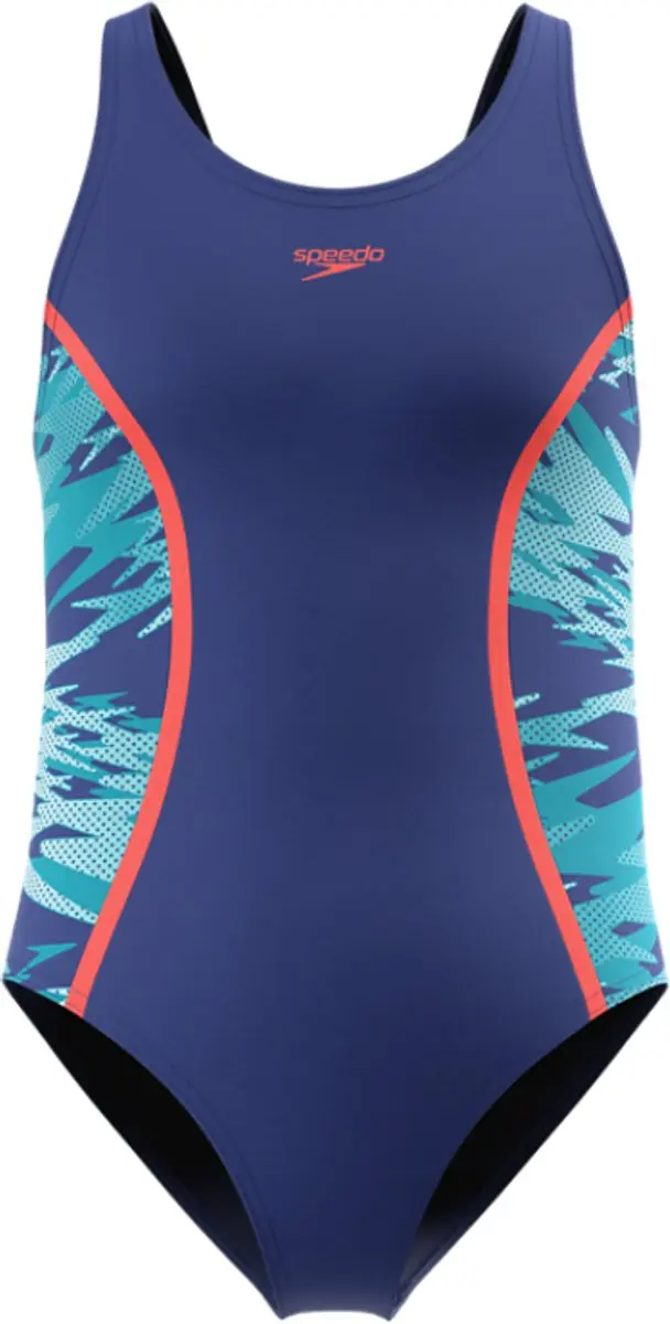 Speedo H-Boom Splice Muscleback Badpak Meisjes 164 - Marine