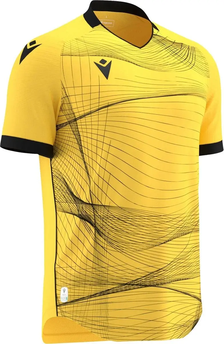 Macron Wyvern Eco Shirt Korte Mouw - Geel/Zwart S