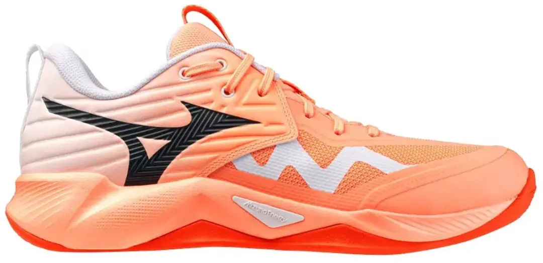 Mizuno Wave Momentum Pro Indoor Schoenen 42 - Flamingo Coral/Carbon/White