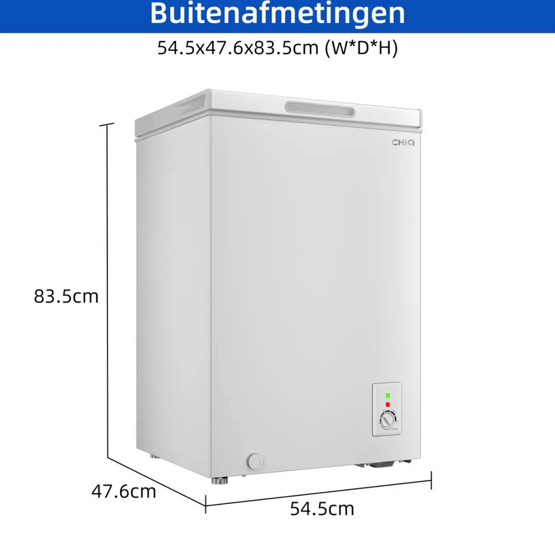 CHiQ FCF98DE Vrieskist 99L - Wit - afbeelding 3 van 6