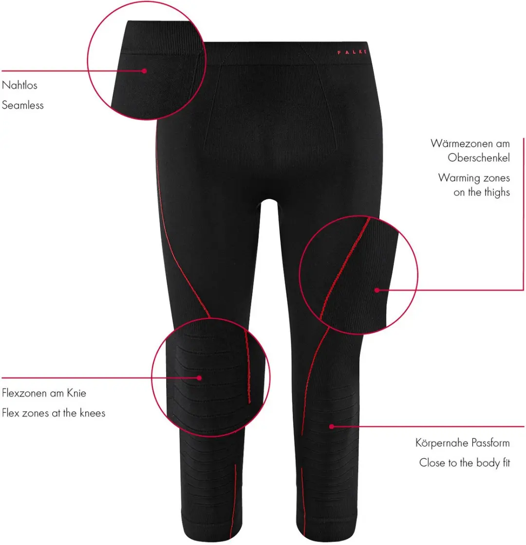 Falke Maximum Warm 3/4 Functioneel Ondergoed Heren - S - Zwart