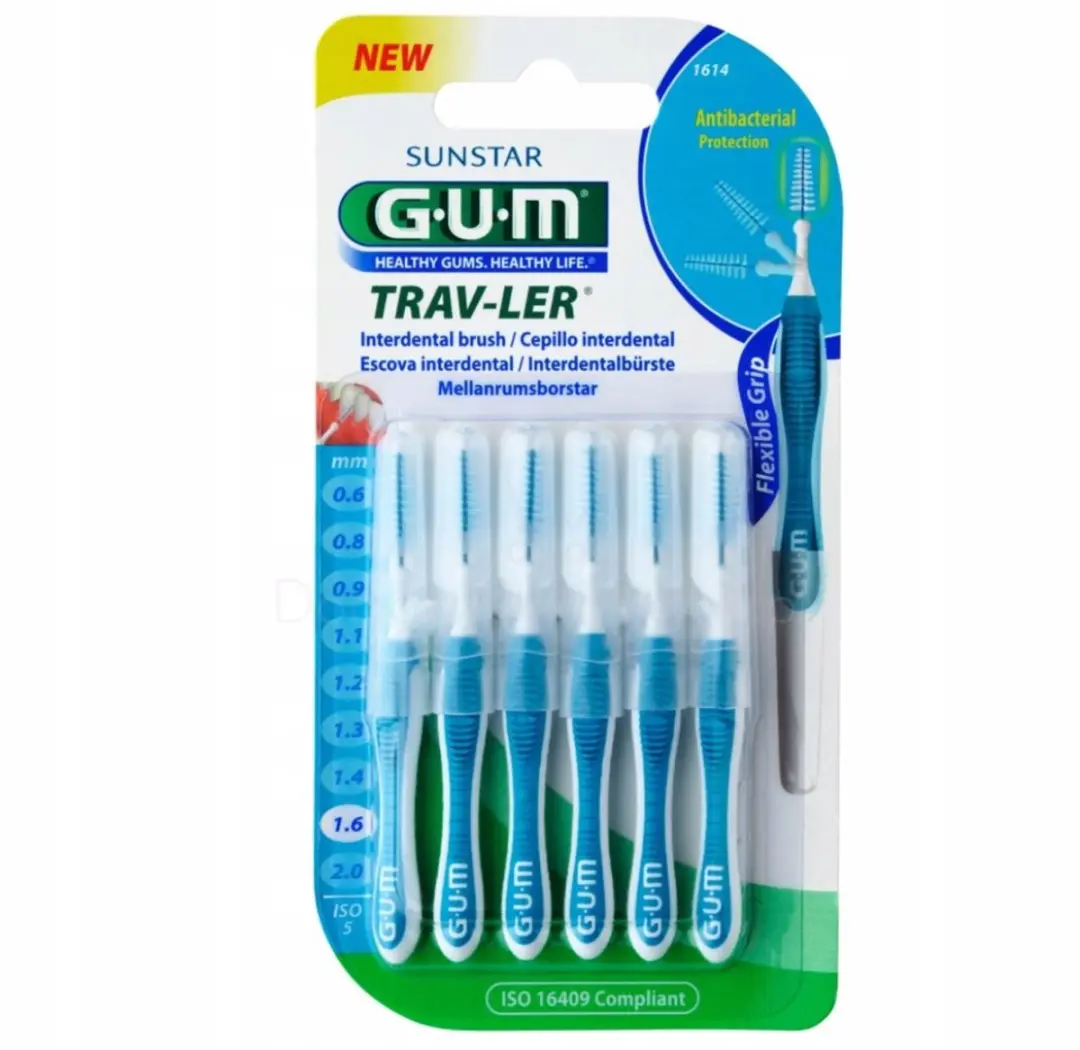 Gum Trav-Ler Interdentale Borstelharen 1,6mm - Blauw 18 Stuks - afbeelding 4 van 5