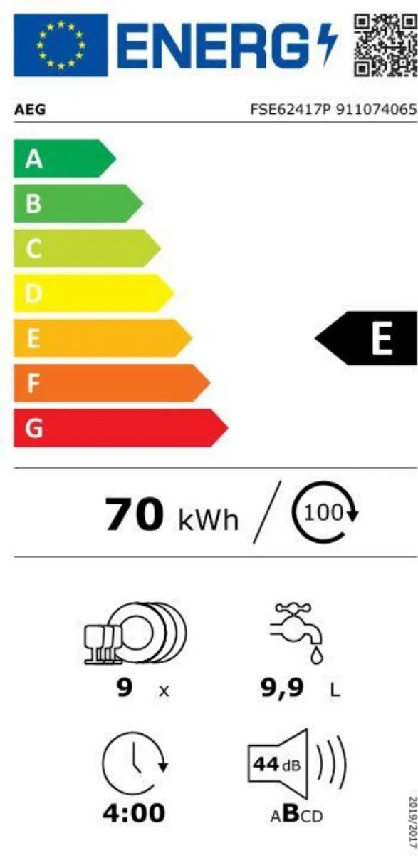 AEG FSE62417P Inbouwvaatwasser - 9 Couverts