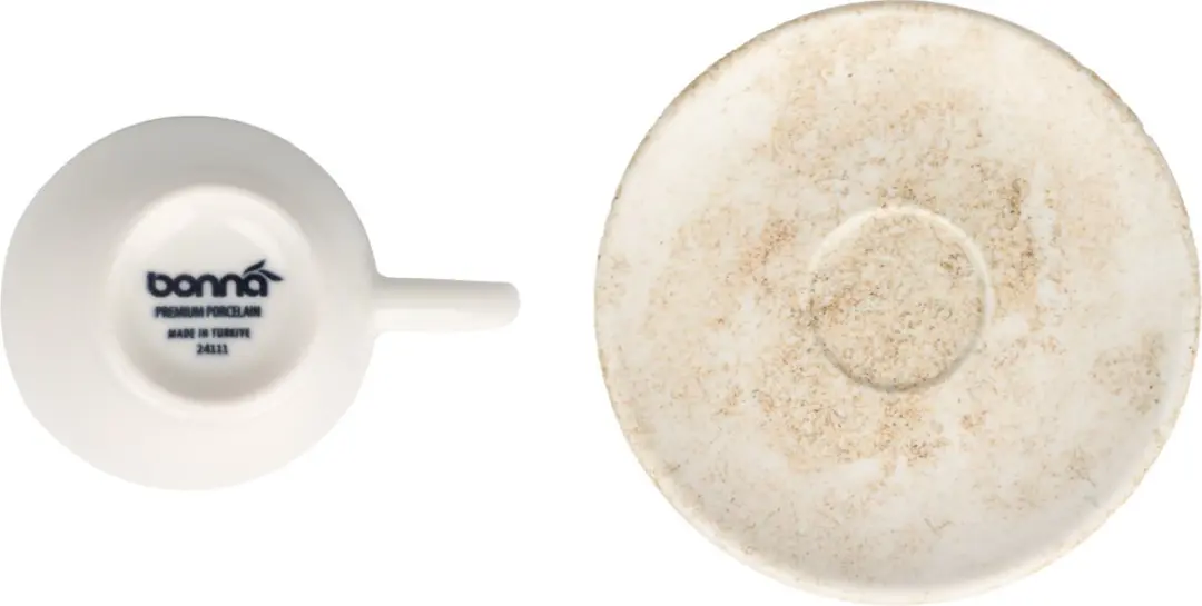 Bonna Nacrous Espresso Kopjes & Schotels - 80cc - Beige - 6-delig