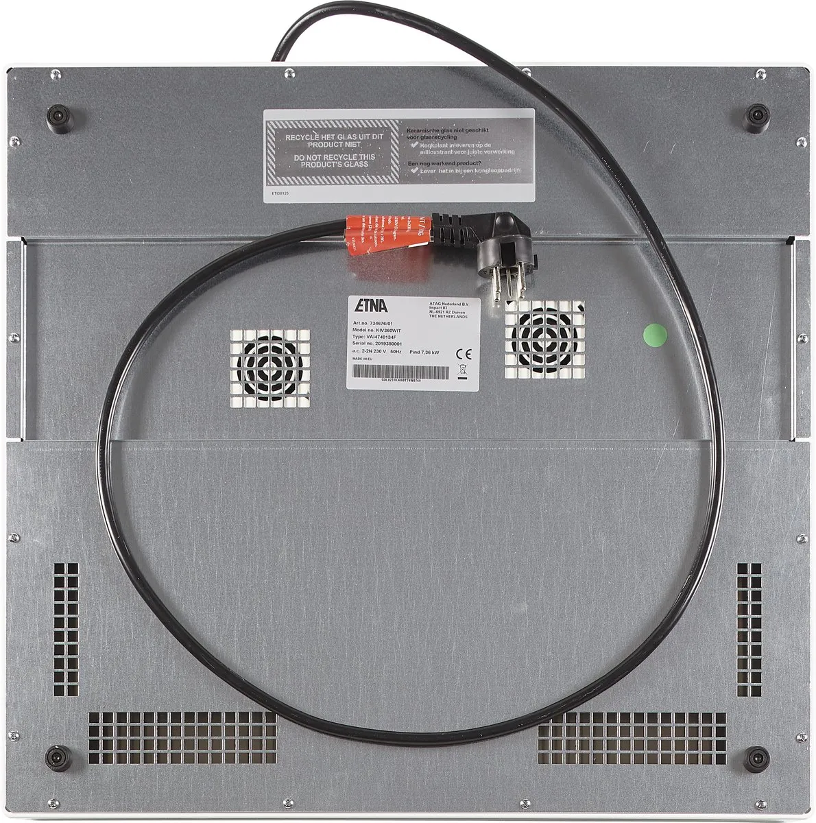 Etna KIV360WIT Inductiekookplaat 7,6kW - 4 Zones - 60cm - Wit