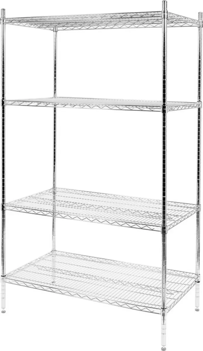 Toya YATO Chromen Magazijnrek 610x906mm - 4 Verstelbare Legborden