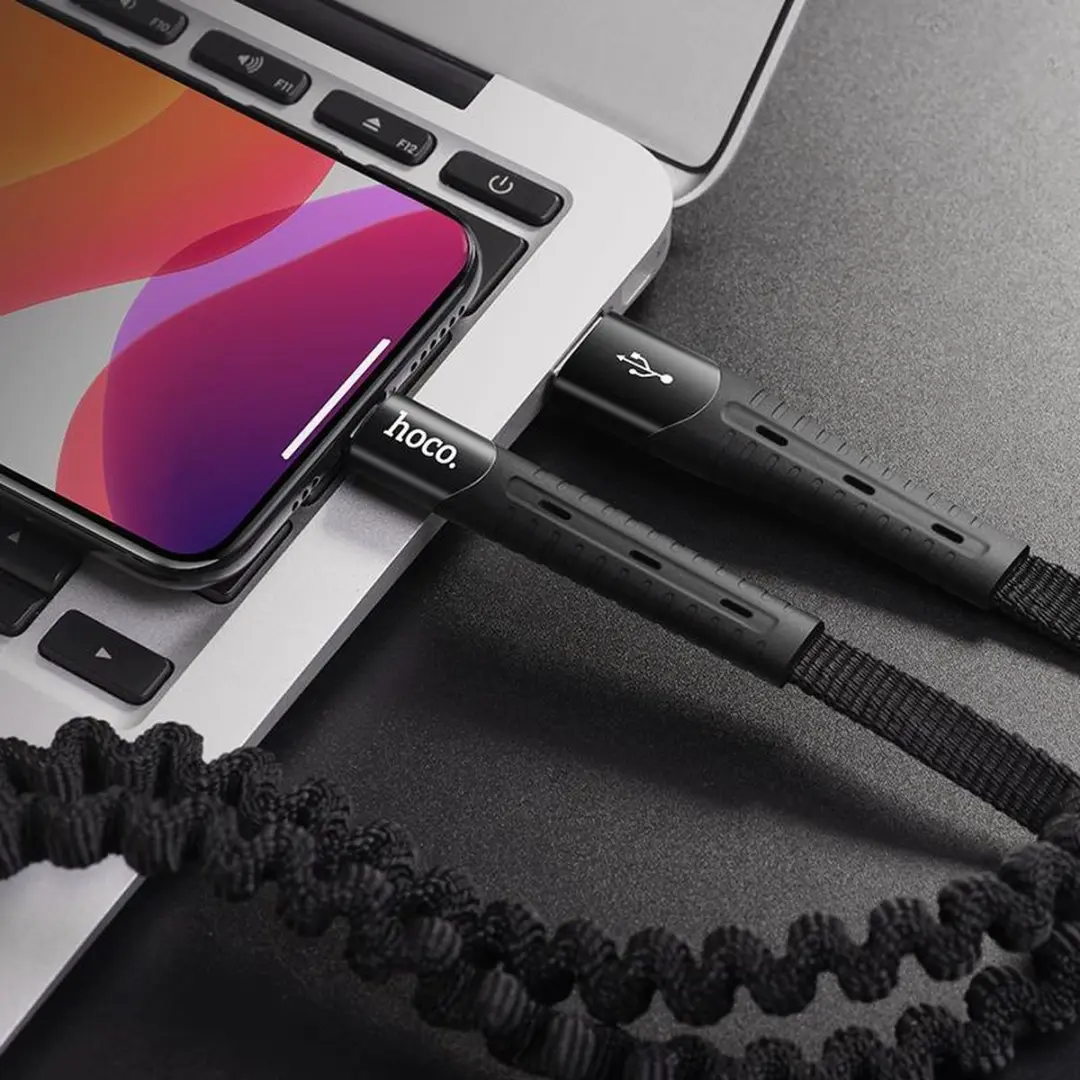 Hoco U78 Cotton Treasure USB-C Kabel - Black