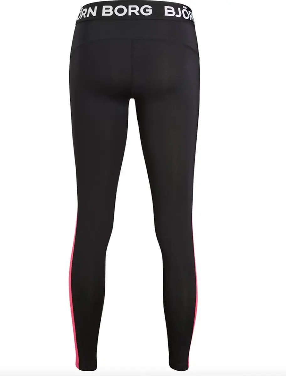Björn Borg LA Stripe Dames Tight - Zwart/Rozeroze - S - afbeelding 6 van 6