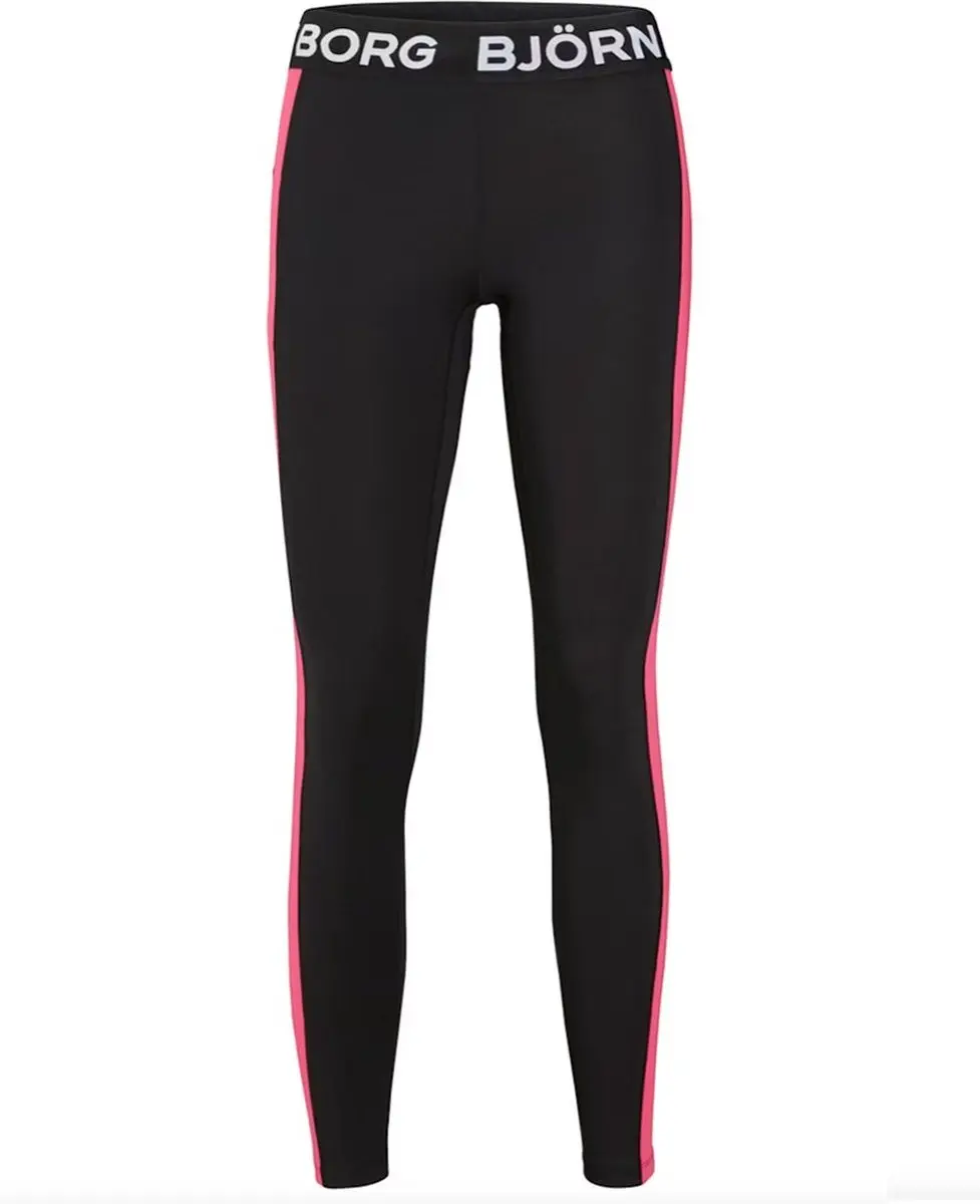 Björn Borg LA Stripe Dames Tight - Zwart/Rozeroze - S