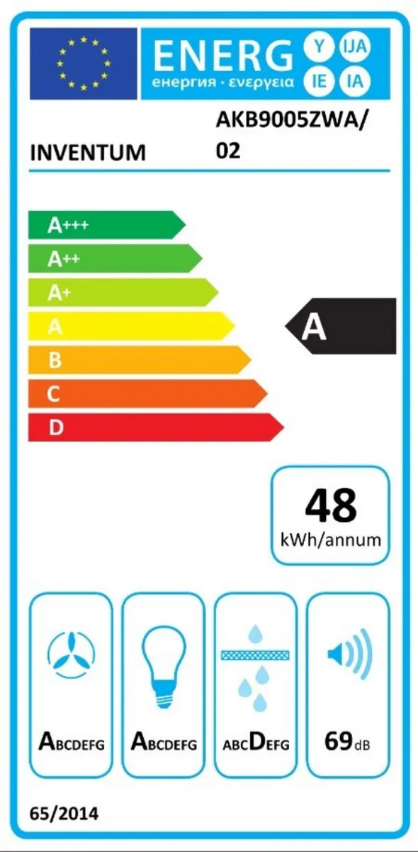 Inventum AKB9005ZWA Wandafzuigkap 90cm - 645m³/h - 3 standen - Zwart