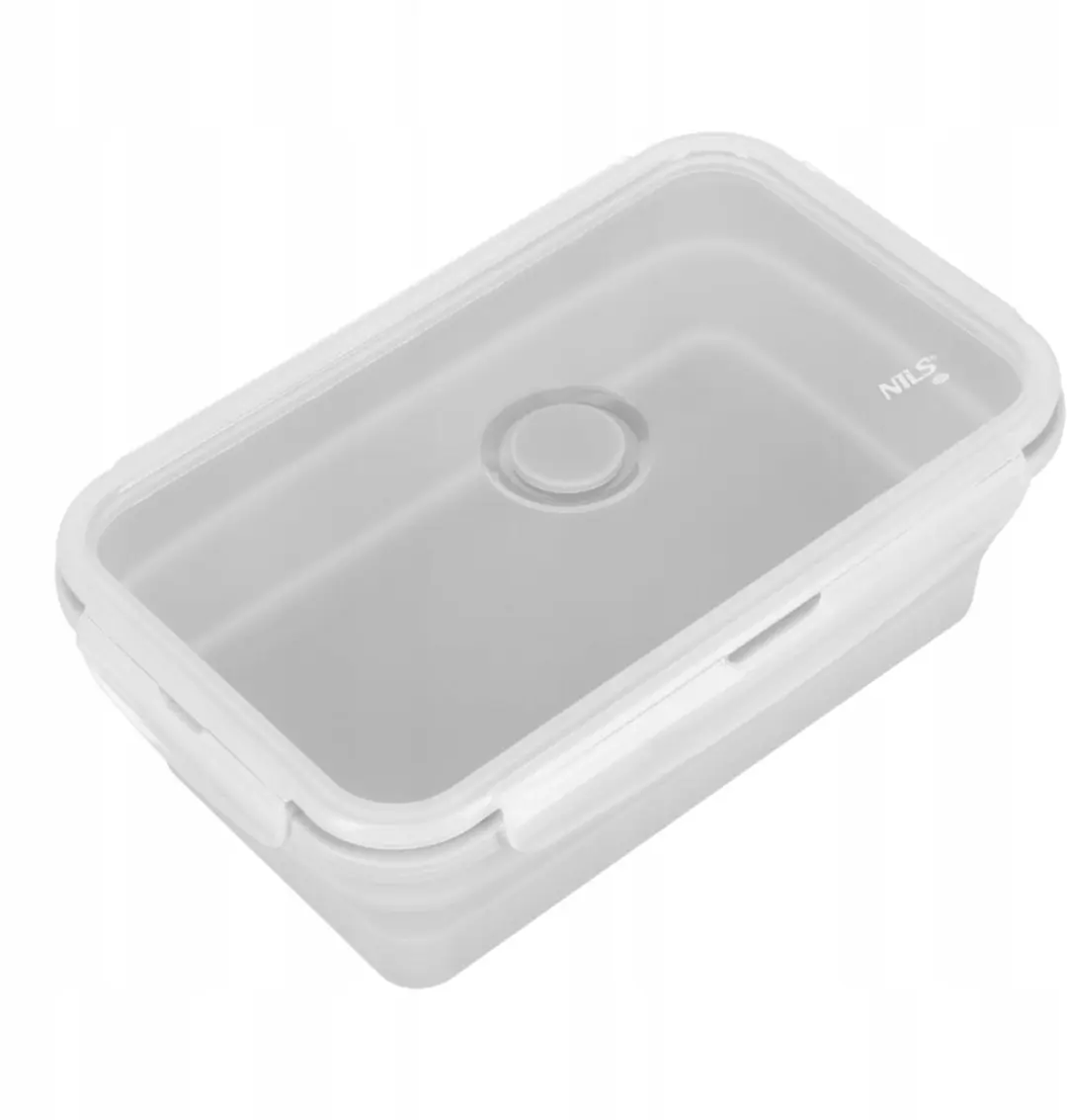Nils Opvouwbare Lunchbox & Drinkfles - 1200ml/560ml Grijs/Zilver