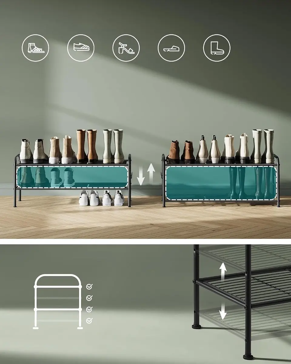 Songmics Schoenenrek 85cm - 12 Paar - Zwart