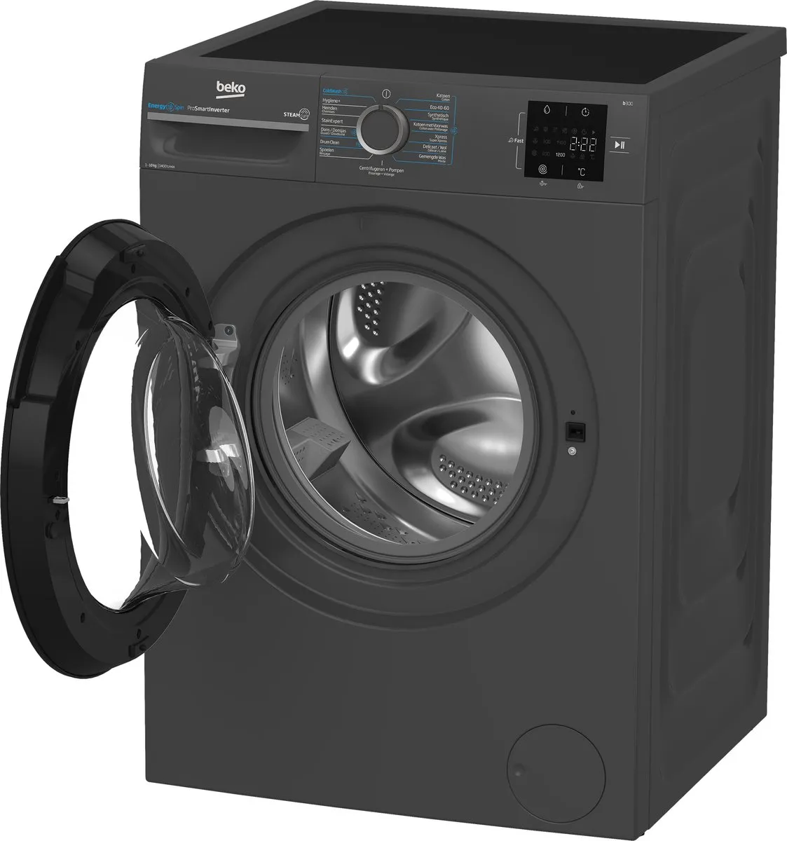 Beko BM3WFT31041A1 EnergySpin Wasmachine 10kg - Manhattan Gray - afbeelding 6 van 6
