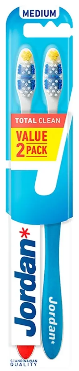 Jordan Total Clean Medium Handtandenborstels - 8 Stuks