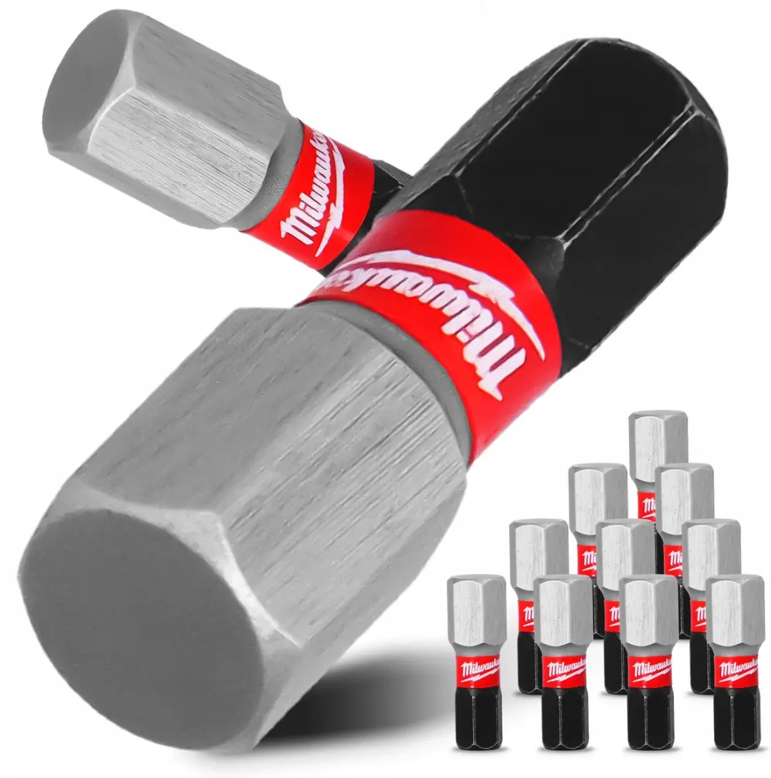 Milwaukee 10x HEX8 25mm Magnetische Slagmoerdoppen