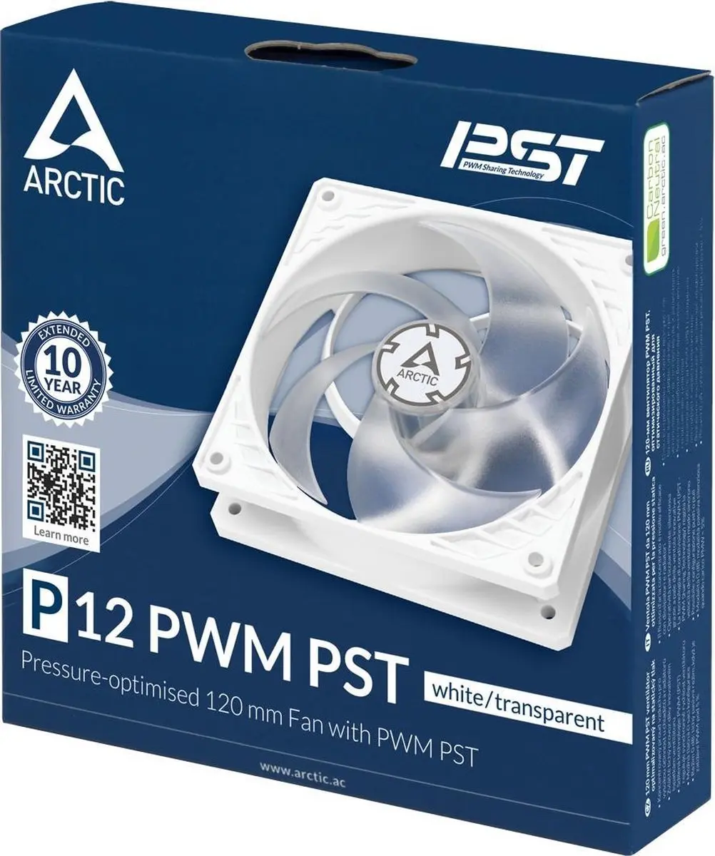 Arctic P12 PWM PST Koeler 12cm - Transparant/Wit