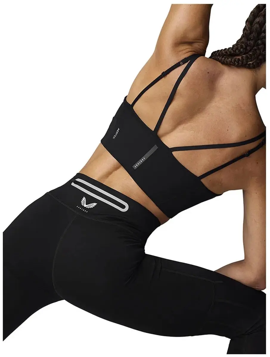 Castore CFE10986 Leggings - M - Zwart met reflecterend wit